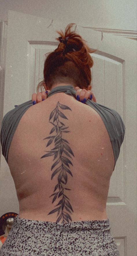 Weeping Willow Vine Tattoo, Weeping Willow Leaf Tattoo, Branch Spine Tattoo, Willow Tree Spine Tattoo, Willow Tree Butterfly Tattoo, Weeping Willow Shoulder Tattoo, Weeping Willow Branch, Willow Tattoo, Weeping Willow Tattoo