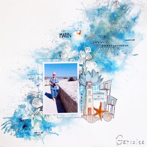 Vue sur la mer - Gervaise Scraphotos | Scrapbooking, créations et tutos Album Photo Scrapbooking, Photo Album Scrapbooking, Book Ideas, Album Photo, Project Life, Scrapbook Pages, Mini Albums, Photo Album, Scrapbooking