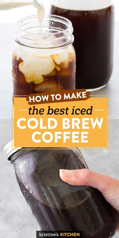 Homemade Cold Brew Coffee, Make Cold Brew, Cold Brew Coffee Recipe, Cold Brew Recipe, Cold Brew At Home, Cold Brew Iced Coffee, Making Cold Brew Coffee, Cold Coffee Recipes, Iced Coffee At Home