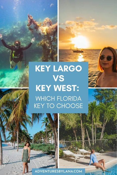 Key Largo vs Key West: Which Florida Key Is Better? - Adventures by Lana Key West Florida Vacation, Florida Keys Travel, Florida Keys Road Trip, Travel Key West, Key Largo Florida, Florida Springs, Best Snorkeling, Tropical Travel, Endless Opportunities