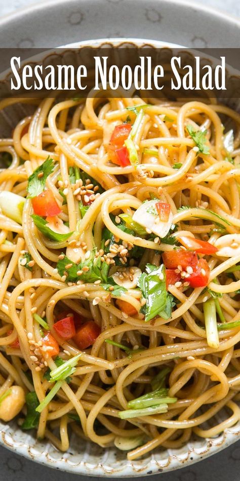 Hot Pasta Salad, Quick And Easy Pasta Salad, Sesame Noodle Salad, Soy Sauce Dressing, Sesame Noodle, Noodle Salad Recipes, Sesame Noodles, Noodle Recipe, Recipe Salad