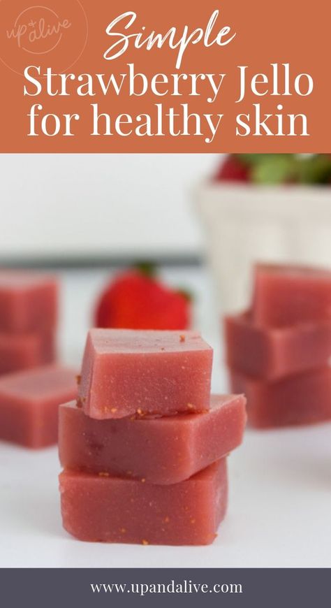 Gelatin Health Benefits, Grass Fed Gelatin, Gelatin Recipes, Healthy Strawberry, Strawberry Jello, Jello Recipes, Paleo Treats, Paleo Snacks, For Healthy Skin