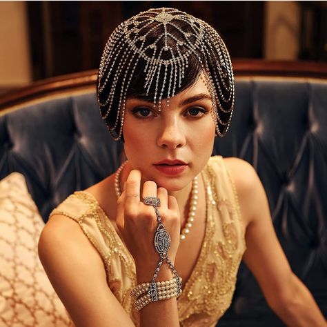 Worn Once For A Gatsby Party Roaring 20s Jewelry, Look Gatsby, Flapper Headpiece, 1920s Headpiece, 1920s Jewelry, Vintage Headpiece, Flapper Costume, Bridal Party Jewelry, Headpiece Jewelry