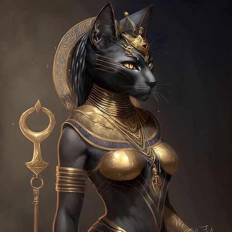 Bastet Tattoo Design Ideas, Egyptian Goddesses Art, Baset Egyptian Goddess Art, Bastet Egyptian Goddess Art, Deity Costume, Bastet Goddess Art, Bastet Costume, Bastet Tattoo Egyptian, Egyptian Mythology Art