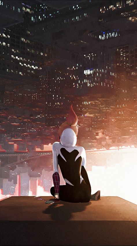 Gwen Stacy Into The Spiderverse Aesthetic, Spiderverse Wallpaper Aesthetic, Miles Morales And Gwen Stacy Wallpaper, Spider Verse Gwen, Across The Spider Verse Wallpaper, Gwen Stacy Wallpaper, Spiderman And Gwen, Spiderman Gwen Stacy, Spider Verse Wallpaper