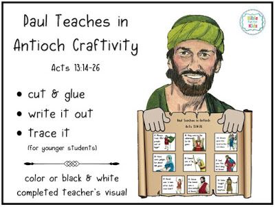 Paul Teaches in Antioch Craftivity Antioch Church Helped Craft For Kids, Paul And Barnabas Activities, Paul And Barnabas Craft Sunday School, Moses And The 10 Commandments, Bible People, Ten Plagues, The 10 Commandments, Bible Things, Cain And Abel