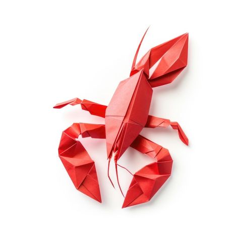 Origami Lobster, High Quality Images, Origami, White Background, White