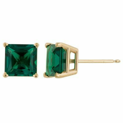 Jewellery Logo, Emerald Stud Earrings, Jewellery Shops, Emerald Green Earrings, Emerald Earrings Studs, Lab Created Emerald, Anniversary Jewelry, White Gold Earrings, Emerald Earrings