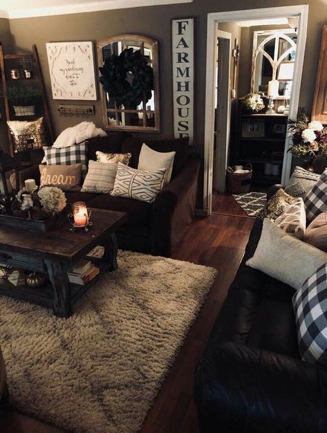 Farmhouse Decorations, Living Room Design Decor, Farmhouse Decor Living Room, Living Room Remodel, Family Room Design, Room Remodeling, A Living Room, Farmhouse Living, Decor Idea