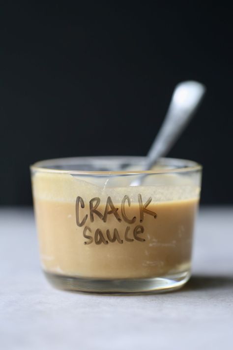 Crack Sauce Recipe (AKA The Best Tahini Dressing!) - The Conscientious Eater Soy Sauce Dressing, Vegan Blt Sandwich, Beautiful Salads, Oil Free Salad Dressing, Soy Dressing, Food Rocks, Tahini Sauce Recipe, Tahini Dressing Recipe, Honey Jam