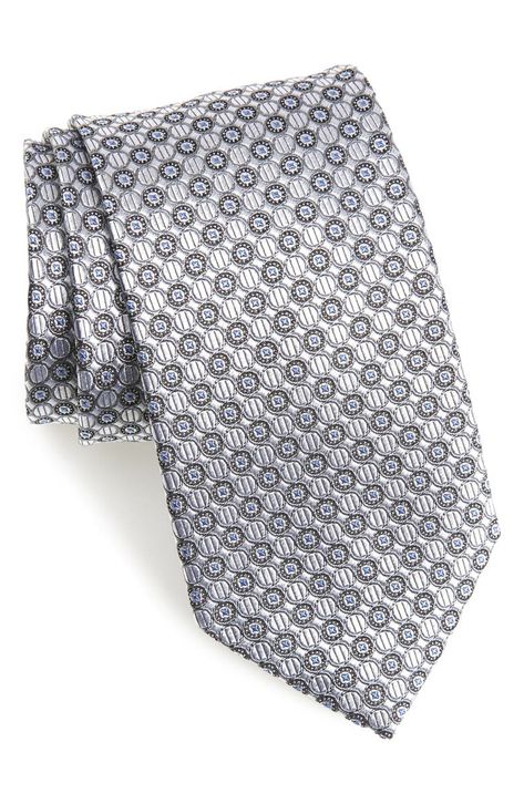 Free shipping and returns on Nordstrom Neat Silk Tie at Nordstrom.com. Neat embroidered medallions refine a handsome tie made from lustrous silk. Tuxedo Bow Tie, Tie Crafts, Luxury Ties, Silver Tie, Silk Bow Ties, Tie For Men, Silk Pocket Square, Wedding Ties, Stripe Silk