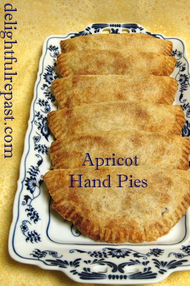 Apricot Hand Pies - Apricot Turnovers / www.delightfulrepast.com Apricot Fried Pies Dried, Fried Apricot Pies, Baked Hand Pies Recipes, Apricot Fried Pies Recipe, Canned Apricot Recipes, Apricot Pastries, Apricot Hand Pies, Apricot Turnovers, Baked Hand Pies