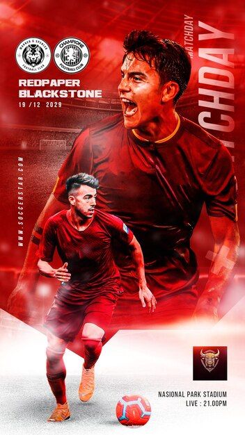 Looksgood | Freepik Instagram Promotion, Soccer Sports, Soccer Poster, Soccer Match, Flyer Poster, Football Poster, Sport Soccer, Media Post, Social Media Post