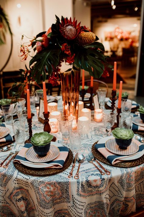 Tropical Fall Wedding, Moody Tropical Wedding, Modern Tropical Wedding, Fall Themed Wedding, Moody Tropical, Wedding Workout, Fake Wedding, Elegant Wedding Venues, Tropical Wedding Flowers