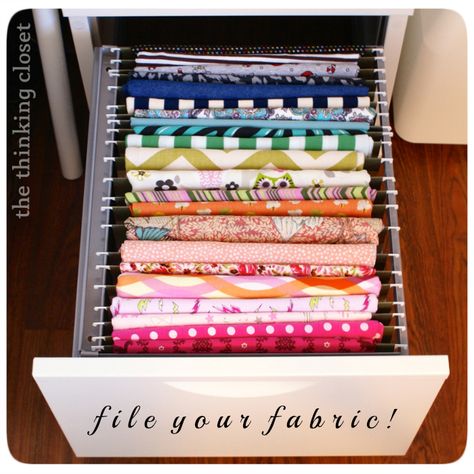 Filing Fabric & Fabric Organization Round-Up | The Thinking Closet Sewing Spaces, Room Hacks, Sewing Room Organization, Sewing Space, Costura Diy, Organize Fabric, Craft Room Storage, Craft Room Office, Sewing Organization