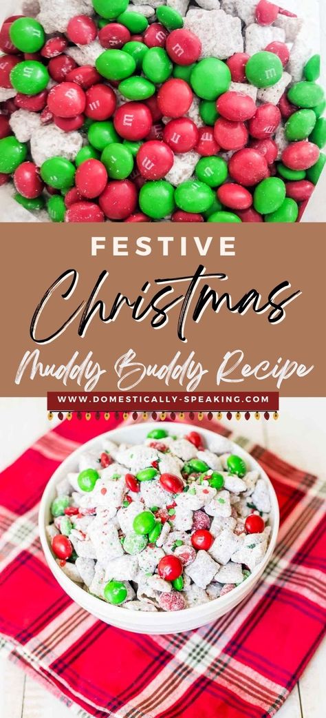 Muddies Buddies Recipe, Grinch Muddy Buddies, Buddy Mix Recipe, How To Make Muddy Buddies, Holiday Muddy Buddy Recipe, Muddy Buddy Recipe Christmas, Chex Muddy Buddy Recipe, Nutty Buddy Recipe, Muddie Buddies Recipe