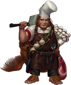 gnome chef, halfling, hobbit The Odd Couple - Fantasy Flight Games Gnome Chef, Chef Art, Pathfinder Character, Heroic Fantasy, Pathfinder Rpg, Forgotten Realms, Fantasy Races, Dungeons And Dragons Characters, Nice Art