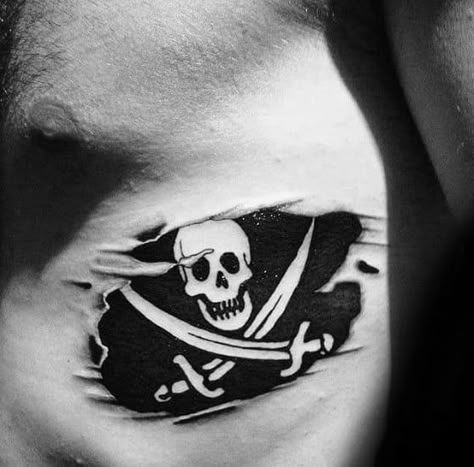 40 Pirate Flag Tattoo Designs For Men – Jolly Roger Ink Ideas Pirate Tattoo Simple, Sail Tattoo, Jolly Roger Tattoo, Pirate Flag Tattoo, Tattoo Pirate, Pirate Tattoos, Sailing Tattoo, Poker Tattoo, 40 Tattoo