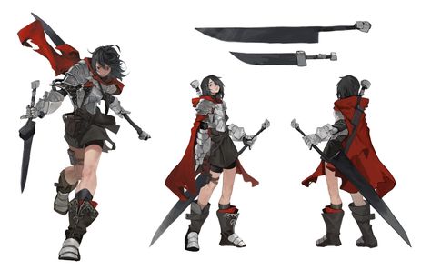 Knife Fighter Character, Knight Standing Pose, Dynamic Knight Pose, Greatsword Reference, Knight Design Character, Knight Drawing Character Design, Maid Knight, Poses With Swords, Knight Poses Drawing