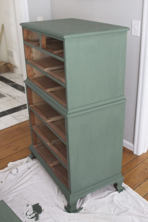 Green Painted Dresser, Green Dresser Makeover, Dresser Painted, Grey Bedroom Furniture, Painting Wooden Furniture, Green Dresser, Bedroom Furniture Makeover, Amy Howard, Painted Bedroom Furniture