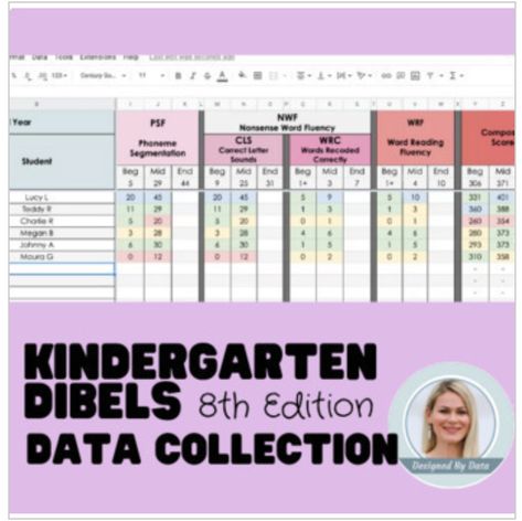 Dibels Kindergarten, Nonsense Words Fluency, Reading Assessment, Google Spreadsheet, Nonsense Words, Progress Monitoring, Letter N Words, Reading Words, Spoken Words