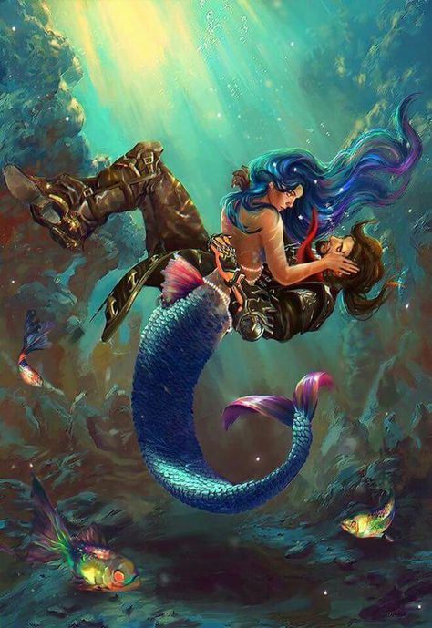 Mermaid helping pirate Mermaid In Love, Mermaid Stories, Mermaid Images, Mermaid Artwork, Water People, Mermaid Cove, Fantasy Mermaids, Mermaid Lagoon, Piper Mclean