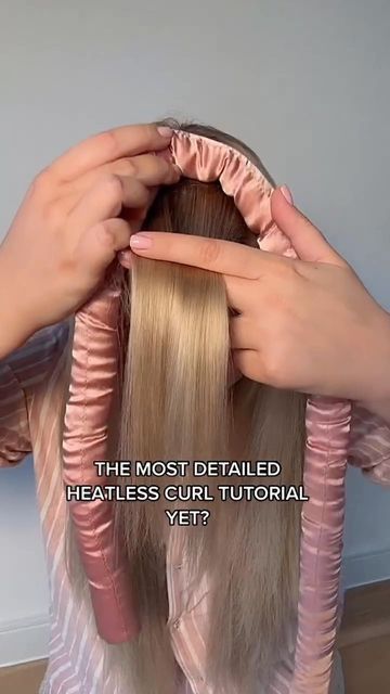 Heatless Curl Headband, Heatless Hair Curler Headband, Heatless Hair Rollers Tutorial, Heatless Curls Overnight How To, How To Wrap Heartless Curls, Heartless Scrunchie Curls, How To Use Heatless Hair Curlers, Curling Headband Tutorial, How To Use Heatless Curling Rod Headband