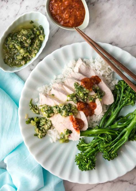 Poached Chicken Breast Recipes, Poached Chicken Breast, Shallot Sauce, Chicken Breast Crockpot Recipes, Crockpot Chicken Breast, Chicken Breast Recipe, Chicken Breast Recipes Easy, Recipetin Eats, Recipe Tin