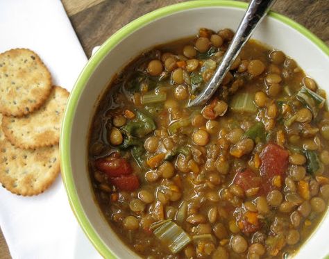 Lentil Soup {Slow Cooker} Lentil Soup Slow Cooker, Vegan Lentil Soup Recipes, Slow Cooker Lentil Soup, Soup Slow Cooker, Slow Cooker Lentils, Lentil Soup Recipe, Vegan Lentil Soup, Lentil Soup Recipes, Lentil Recipes