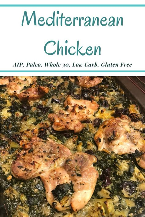 Aip Dinner Recipes Chicken, Aip Chicken Recipes Autoimmune Paleo, Aip Chicken Casserole, Aip Baked Chicken, Aip Meat Recipes, Aip Whole Chicken Recipes, Aip Main Dishes, Aip Crockpot Chicken, Mediterranean Paleo Recipes