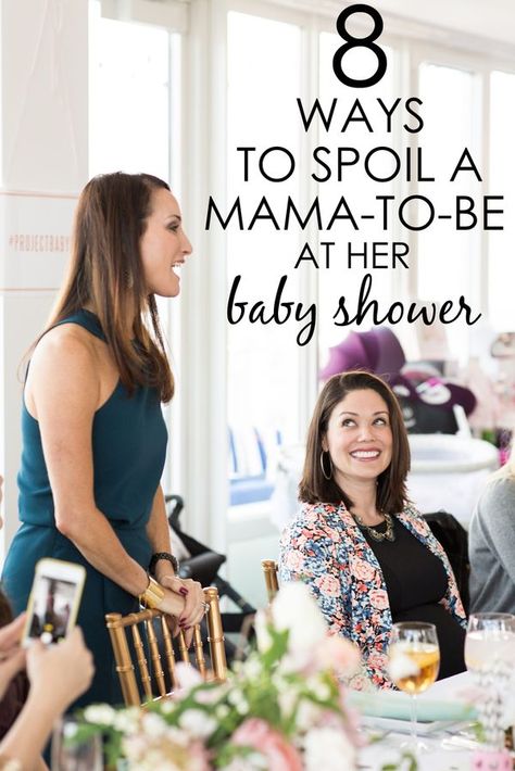 8 Ways to Spoil a Mama-To-Be at her Baby Shower | Project Nursery Mommy Shower Ideas Mothers, New Mom Shower Ideas, Mom To Be Party Ideas, Pamper Mommy To Be Party, Mom Shower Ideas, Mom Shower Party, Baby Shower Stations Ideas, Mama Shower Ideas, In Home Baby Shower Setup