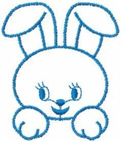 Machine Embroidery Designs Free, Bernina Embroidery Machine, Embroidery Designs Free, Face Embroidery, Face Machine, Simple Hand Embroidery Patterns, Bunny Embroidery, Embroidery Designs Machine, Happy Bunny