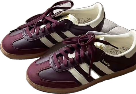 Adidas Samba Maroon Outfit, Cherry Sambas, Samba Og Maroon Outfit, Maroon Sambas, Maroon Adidas Gazelle, Samba Burgundy, City Sneakers, Adidas Samba Outfit, Samba Outfit