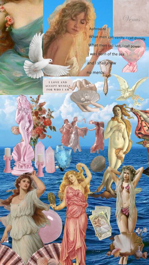 Venus Aphrodite, Pale White, Her World, Aphrodite, Collage, Pink, Color