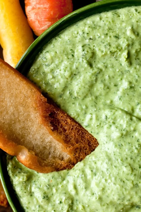 Greek Goddess Dip Recipe - NYT Cooking Cookout Appetizers, Green Goddess Dip, Greek Food Recipes, Dips And Spreads, Nyt Cooking, The Dip, Sour Cream And Onion, Green Goddess, Yummy Dips