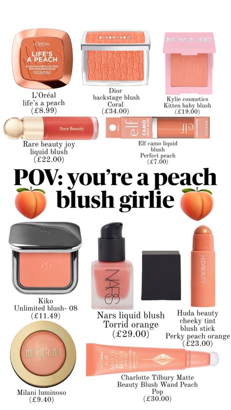 Peach blush 🍑 #peach #blush #makeup #beauty Peach Blush Makeup, Brown Girls Makeup, Peach Makeup, Orange Blush, Sephora Skin Care, Makeup For Black Skin, Ethereal Makeup, Peach Blush, Spring Makeup