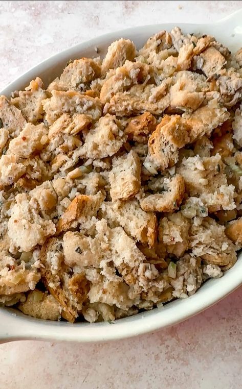 unbaked Gluten-Free Stuffing Gluten Free Egg Free Stuffing, Egg Free Stuffing, Gluten Free Stuffing Recipes, Gluten Free Stuffing, Paleo Meal Prep, Dish Warmer, Gluten Free Egg Free, Paleo Food, Holiday Side