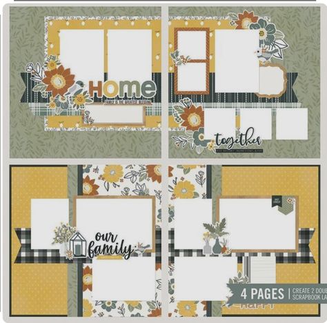 Scrapbook Sketches 12x12, Family Scrapbook Layouts, Scrapbook Design Layout, Beautiful Scrapbook Layouts, Scrapbook Pictures, 12x12 Scrapbook Layouts, Page Layouts, Simple Scrapbook, Scrapbook Layout Sketches