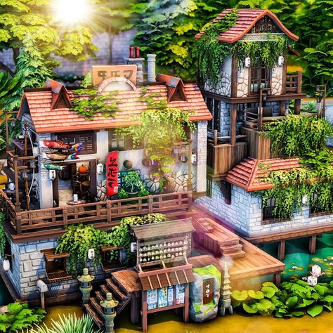 Sims 4 Crazy House, Sims 4 Creative Build Ideas, Cool Sims 4 Builds, Sims 4 Cc Basketball Court, Cool Sims 4 Houses, Sims 4 Newcrest Ideas, Sims 4 Italy, Sims Build Challenge, Sims 4 Aesthetic Build