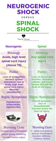 Neurogenic Shock Nursing, Spinal Shock Vs Neurogenic Shock, Spinal Cord Injuries Nursing, Neurological Disorders Nursing, Nursing Shock, Neurogenic Shock, Neuro Notes, Nursing Pathophysiology, Lpn School