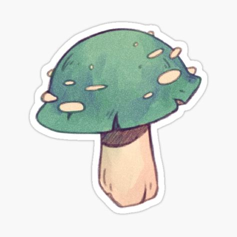 Mushrooms Stickers, Teal Stickers, Mushroom Stickers, Mushroom Drawing, Bullet Journal Design Ideas, Journal Design, Aesthetic Stickers, Glossier Stickers, Transparent Stickers