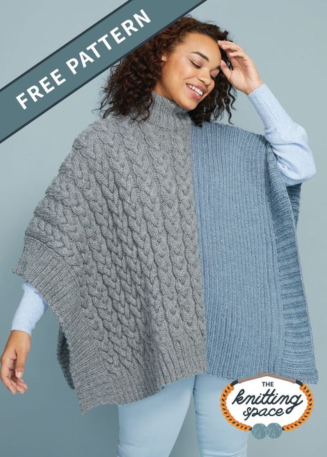 Free Knitting Patterns For Women Ponchos, Knitting Poncho Patterns Free, Free Knitted Poncho Patterns, Knit Poncho Free Pattern, Poncho Knitting Patterns Free, Knitted Poncho Patterns Free, Knitted Ponchos, Knitted Cape Pattern, Knitting Space