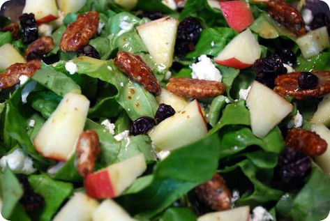 Autumn Salad with Maple Bourbon Dressing | Seasoned Cooking Christmas Salad Recipes, Christmas Salads, Maple Bourbon, Apple Maple, Autumn Salad, Apple Salad, Salad Recipes For Dinner, Perfect Thanksgiving, Thanksgiving Side