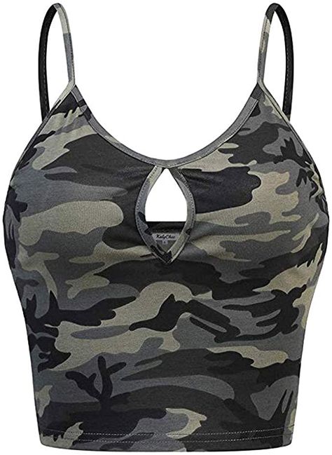 Lazzboy Camisole Crop Top Women Vest Tank Sleeveless Camouflage/Snakeskin/Plain Straps Size 8-14 Ladies Party Blouse(S(8),Green-Camouflage): AmazonSmile: Clothing Camo Crop Top, Womens Tank Tops Summer, Top Spaghetti Strap, Girls Streetwear, Women Vest, Party Blouse, Sleeveless Shirts, Spaghetti Strap Tank Top, Camouflage Print