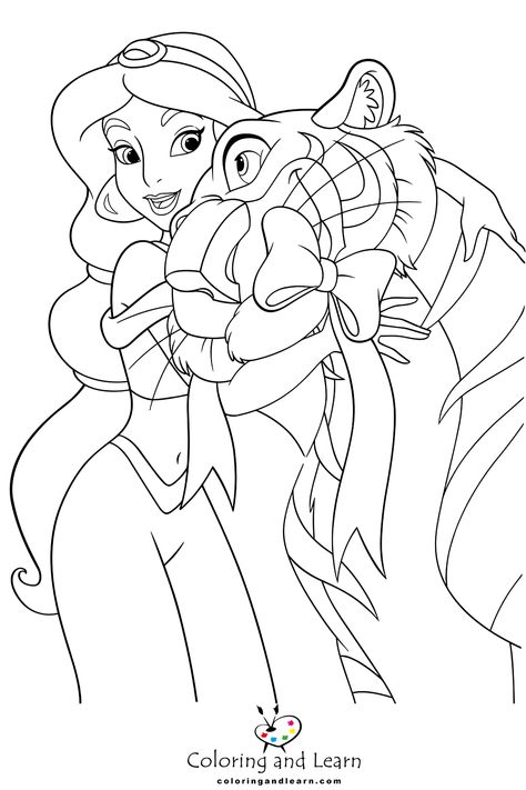 Best printable Jasmine Coloring Pages - Jasmine is well-known as one of the main characters in Aladdin. She is the princess of the palace, recognized for her blue attire and brave personalit... - drawing Disney Colouring Pages, Disney Princess Colors, Witch Coloring Pages, Disney Princess Coloring Pages, Adult Coloring Designs, Mermaid Coloring Pages, Princess Coloring Pages, Disney Colors, Princess Coloring