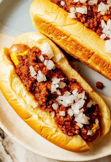 My Dad's West Virginia Hot Dog Sauce | Tried and True Recipes Hot Dog Chili Sauce Recipe, Hot Dog Chili Recipe, Chili Dog Chili Recipe, Cilantro Slaw, Hot Dog Sauce Recipe, Hotdog Chili Recipe, Hot Dog Chili Sauce, Hot Dog Sauce, Chili Sauce Recipe