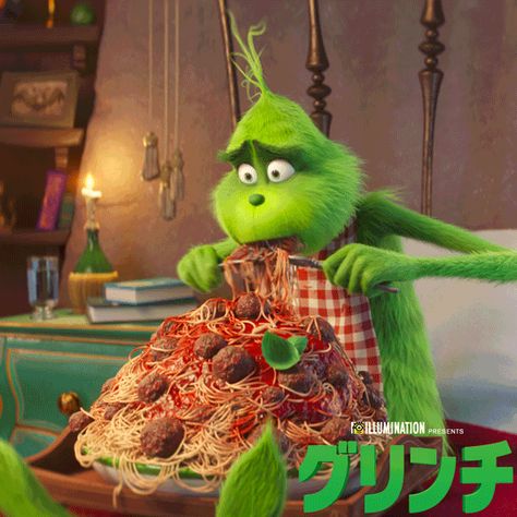 https://grinch.jp/adventcalendar/sp/img/gif/ccfa74f1b117b54996f7b2371e243e3c.gif Grinch Memes, Grinch 2018, Feeling Crappy, O Grinch, Grinch Images, Eating Spaghetti, Christmas Simple, American Holidays, Grinch Stole Christmas