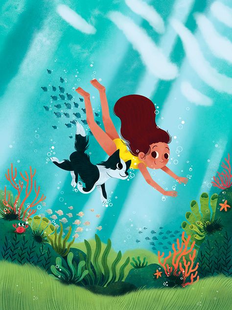 Swimsuit Photos, Childrens Book Cover, Sea Explorer, Sweet Illustration, Sea Illustration, Illustration Art Kids, Picture Books Illustration, Advocate Art, Kids Lighting