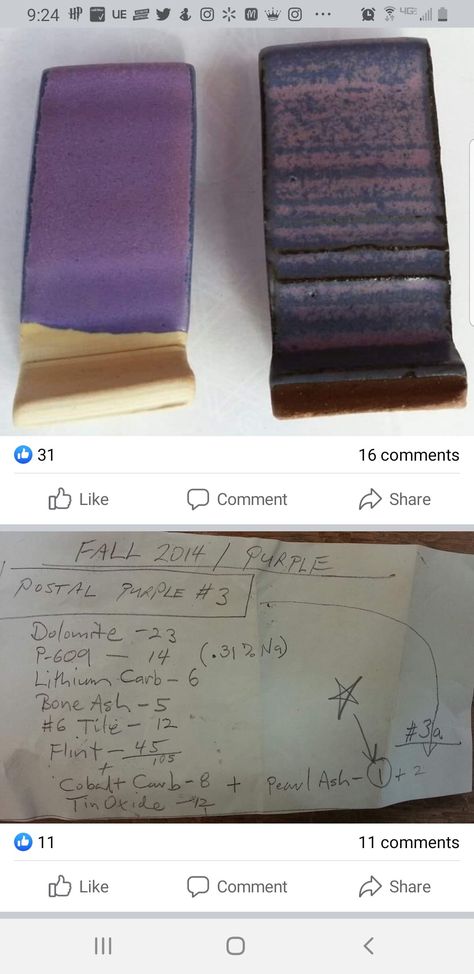 Purple Glaze Recipe, Glaze Combos, Pottery Glaze, Ceramic Glazes, Ceramic Glaze Recipes, Ceramic Glaze, Glaze Ceramics, Glaze Recipe, Pottery Glazes