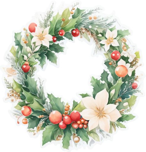 Christmas Wreath Clipart with AI Generative Christmas Wreath Illustration, Christmas Wreath Clipart, Wreath Illustration, Wreath Clipart, Free Png, Christmas Wreath, The Christmas, Christmas Wreaths, Wreath